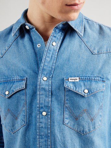 WRANGLER Средняя посадка Рубашка 'WESTERN SHIRT' в Синий