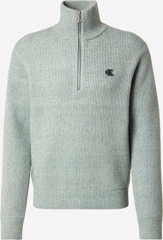 Pull-over Calvin Klein Jeans en vert : devant