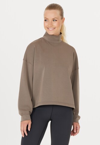 Athlecia Sportief sweatshirt 'Paris' in Bruin: voorkant