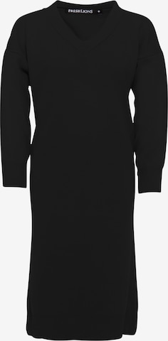 FRESHLIONS Gebreide jurk ' Rahel ' in Zwart: voorkant