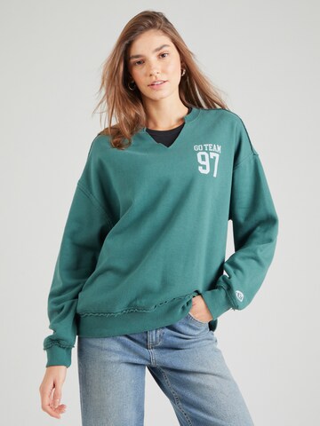Sweat-shirt HOLLISTER en vert : devant