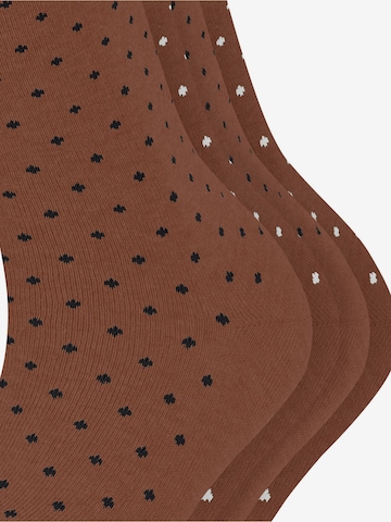 ESPRIT Socks 'Fine Dot 4-Pack' in Brown: front