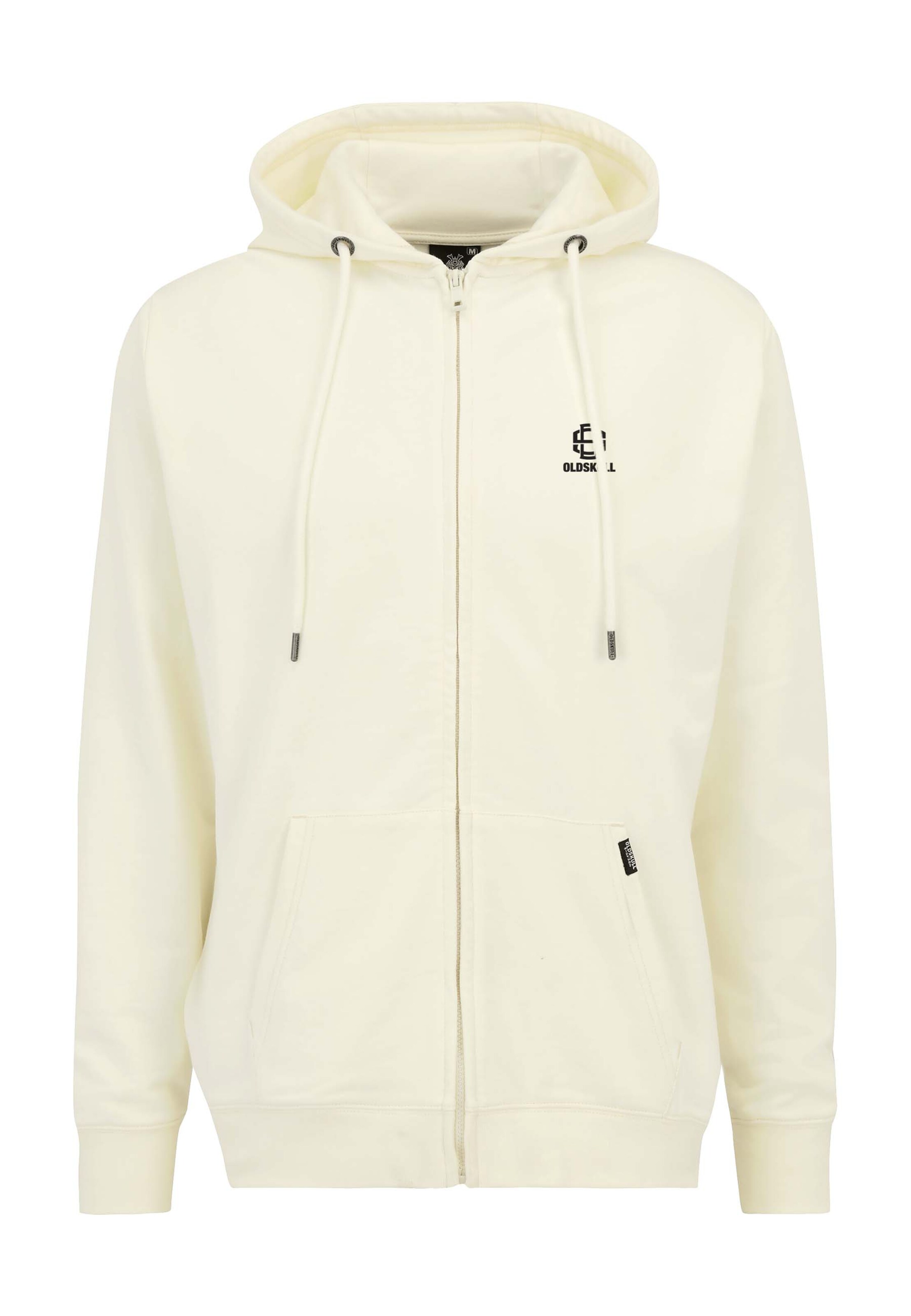 Oldskull Sweat jacket 'Basic Oldskull 25' in White: front