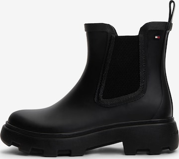 TOMMY HILFIGER - Botas de borracha em preto: frente