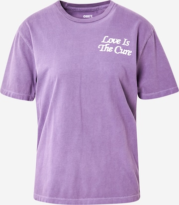 Obey T-shirt 'CHOICE' i lila: framsida
