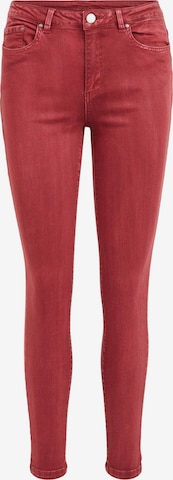 VILA Skinny Jeans 'AMY' in Rood: voorkant
