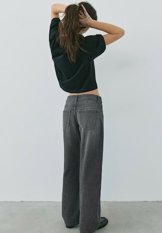 Pull&Bear Широки крачоли Дънки в сиво
