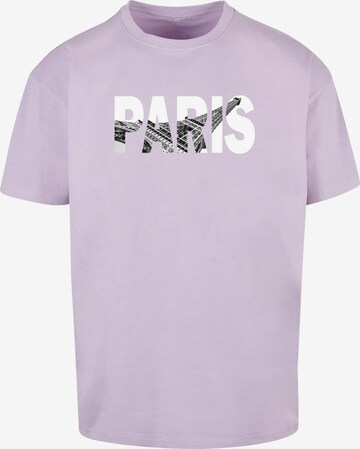 Merchcode Shirt 'Paris Eiffel Tower' in Lila: voorkant