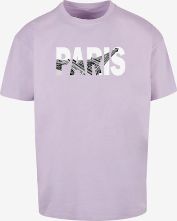 T-Shirt 'Paris Eiffel Tower' Merchcode en violet : devant