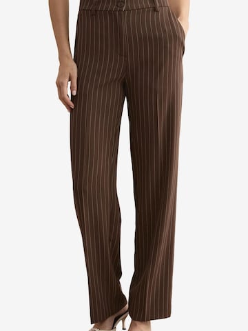 Il Lanificio Wide leg Trousers 'Pantalone Gessato a Palazzo in Cady - MARRONE GESSATO' in Brown