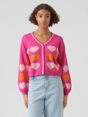 Vero Moda Collab Knit cardigan 'Kae' in Pink: front