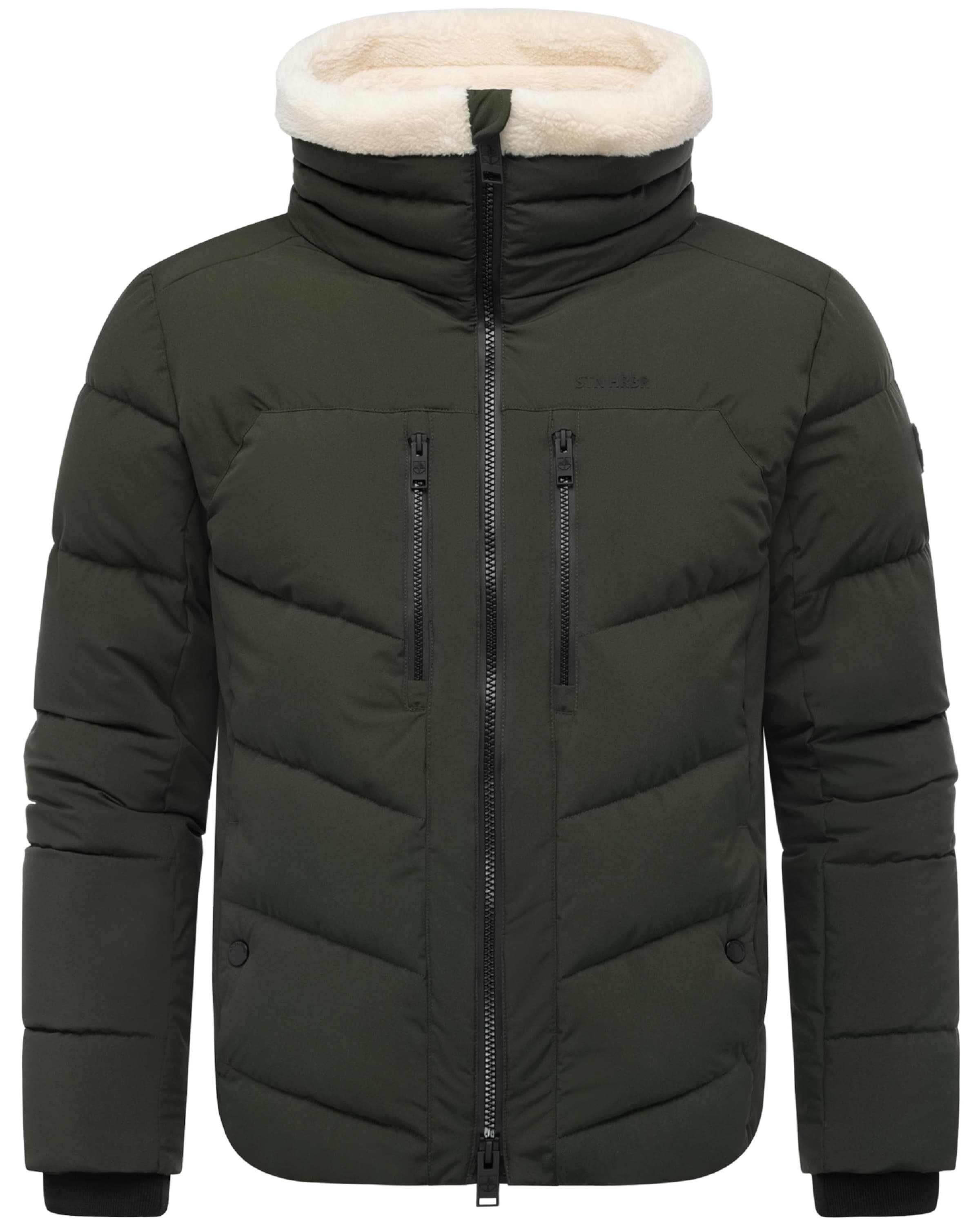 STONE HARBOUR Χειμερινό μπουφάν 'Ansello XX' σε πράσινο: μπροστά