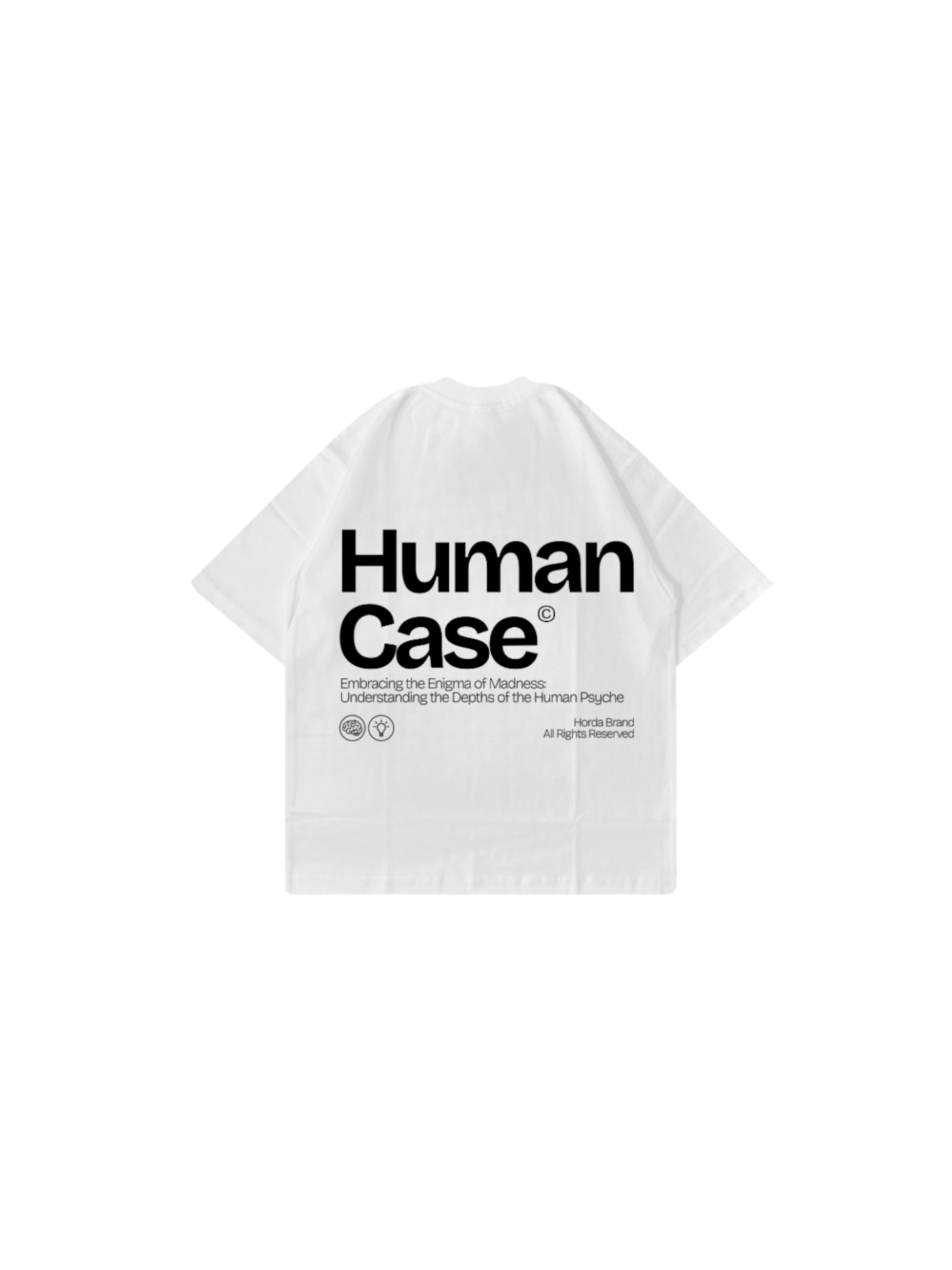 T-Shirt 'T-shirt Bianca Boxy Fit Oversize 220 Gsm Made in Italy Human Case' Horda en blanc : devant