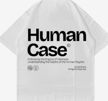 T-Shirt 'T-shirt Bianca Boxy Fit Oversize 220 Gsm Made in Italy Human Case' Horda en blanc : devant