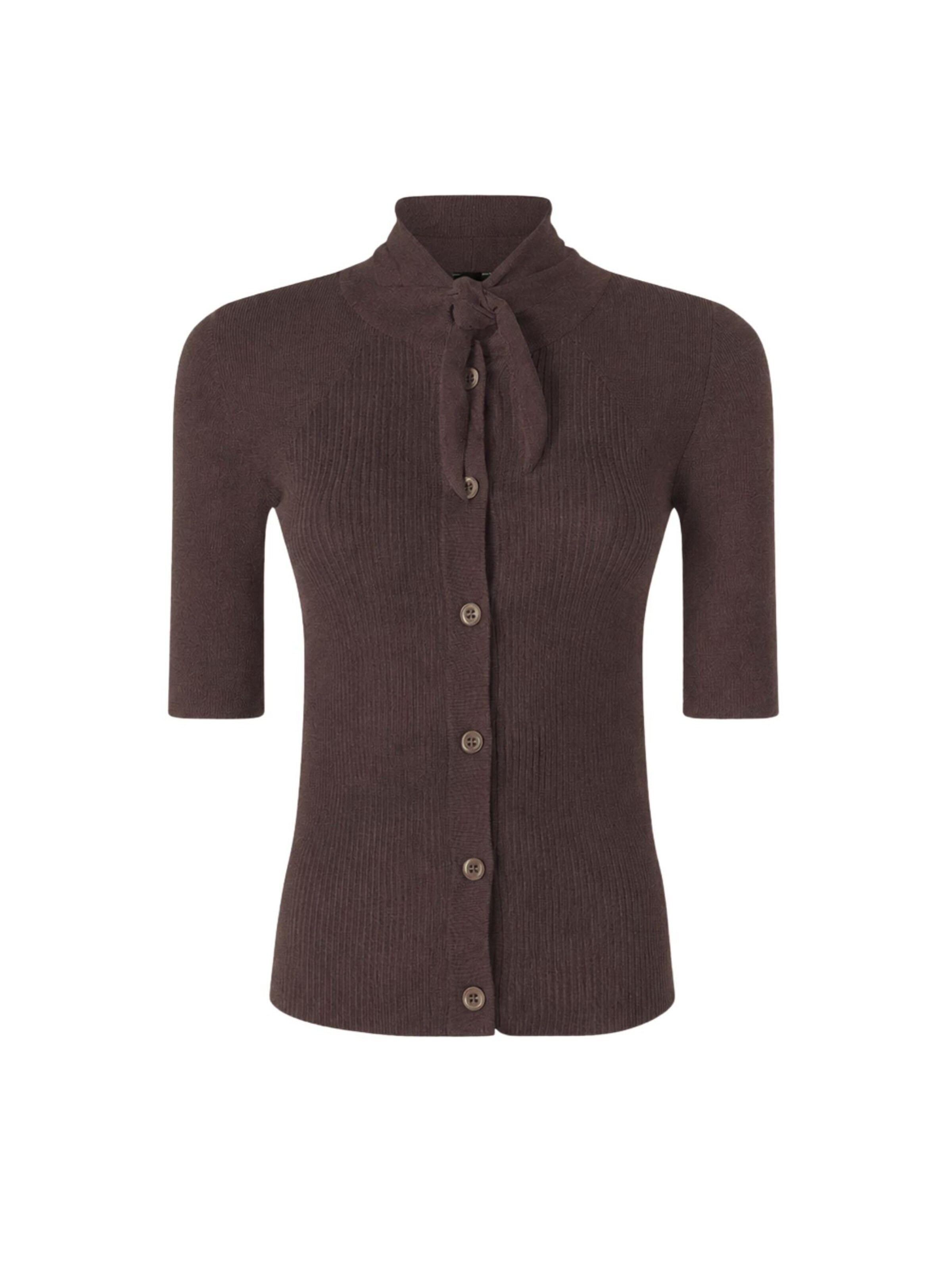 PINKO Kardigan 'PINKO COPERTO POLO ECOVISCOSA SHINY POLO' w kolorze brązowy: przód