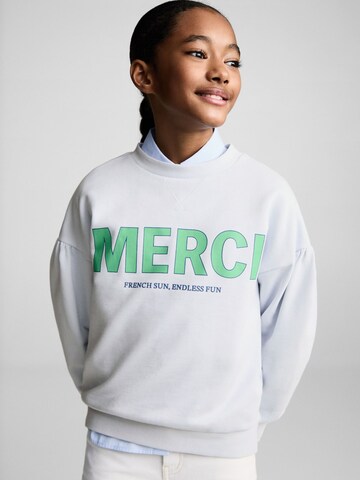 MANGO KIDS Sweatshirt 'MERCI' in Blue: front