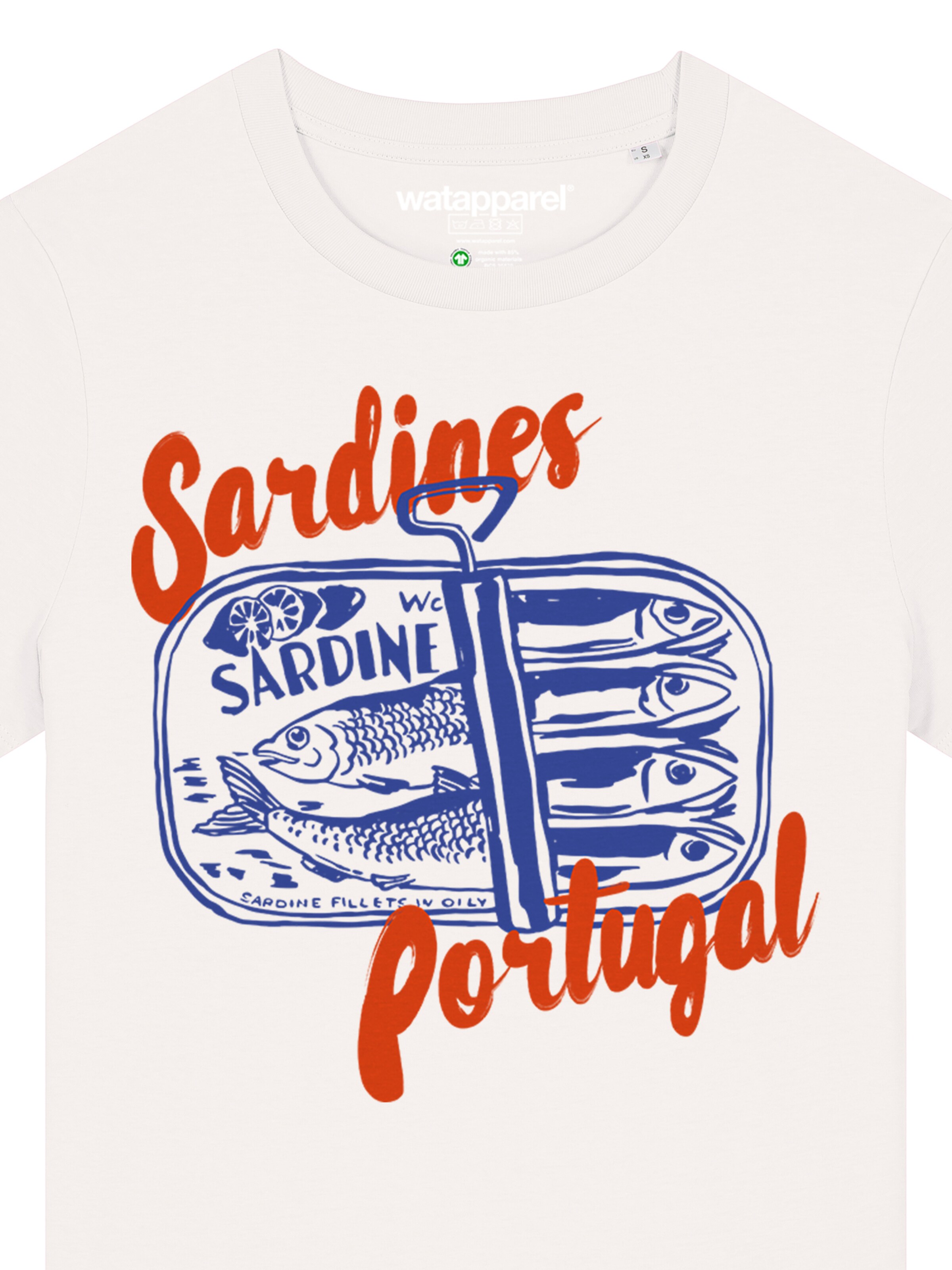 T-shirt 'Sardines Portugal' Watapparel en blanc