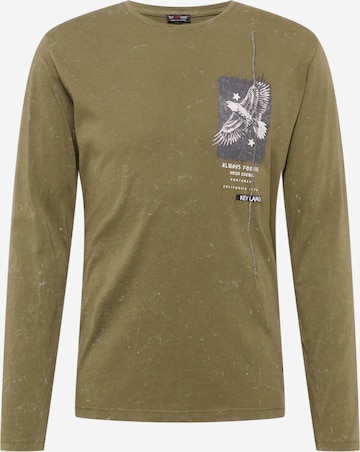 Key Largo Shirt 'ENEMIES' in Groen: voorkant