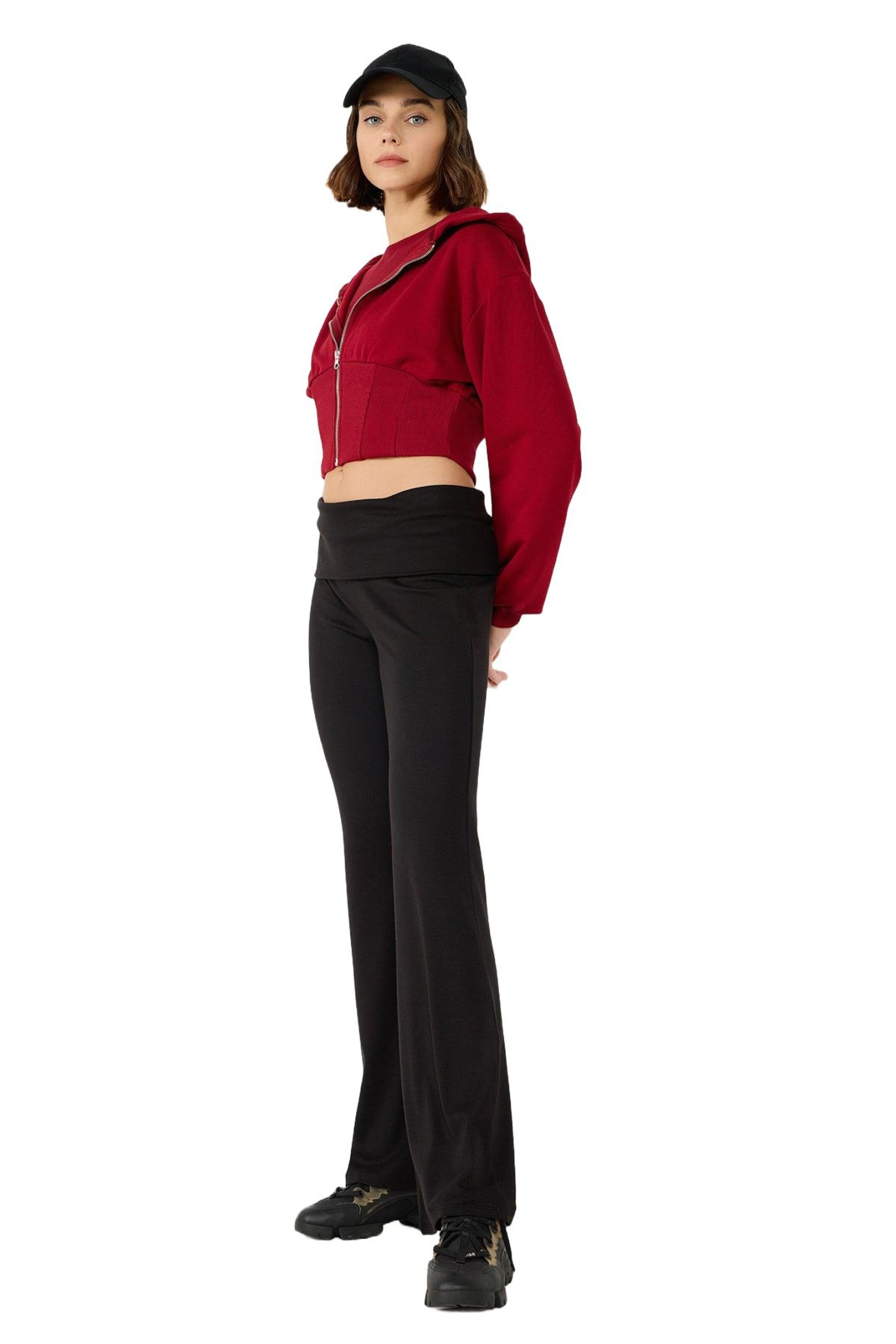 Alexa Dash Flared Trousers in Black