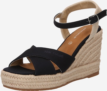 TOM TAILOR Sandals in Black: front