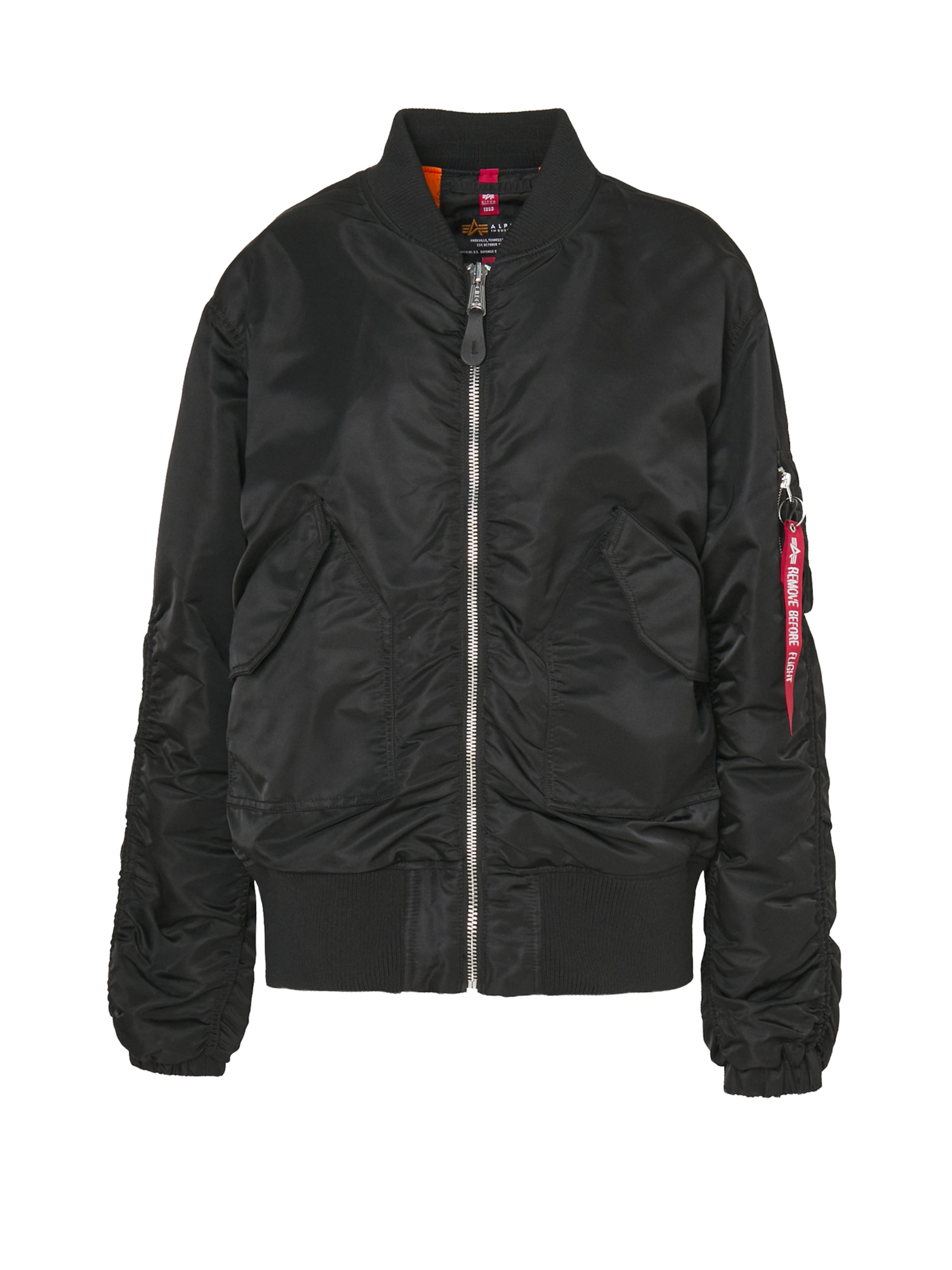ALPHA INDUSTRIES Prechodná bunda 'CWU MA-1' - Čierna: predná strana