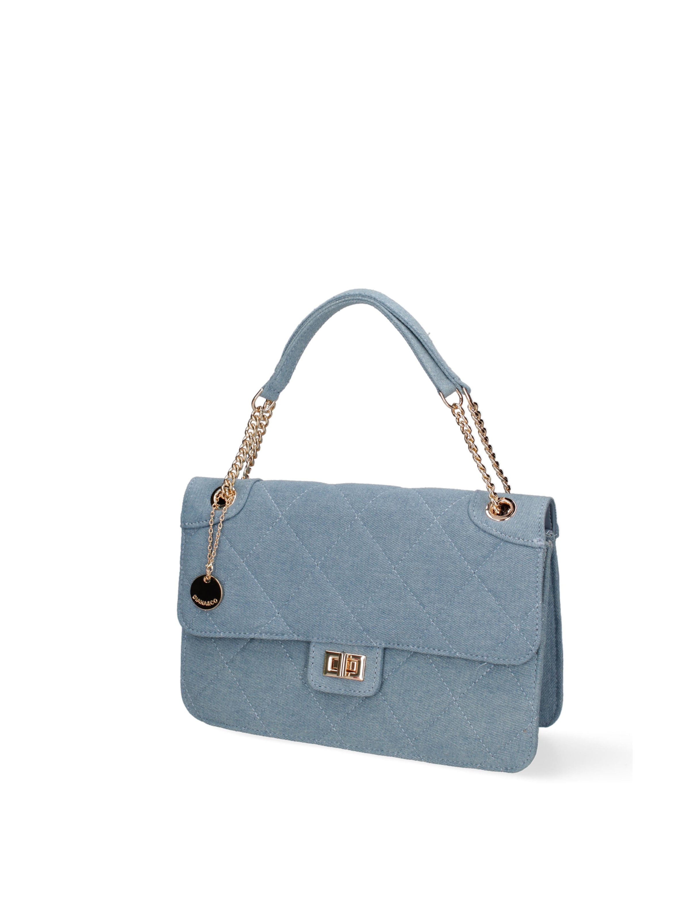 Borsa a spalla 'Borsa a Spalla Donna Nylon Ecopelle Twist Lock' di Diana&Co. in blu