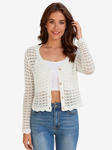 KoJooin Strickjacke in Weiß: Vorderseite