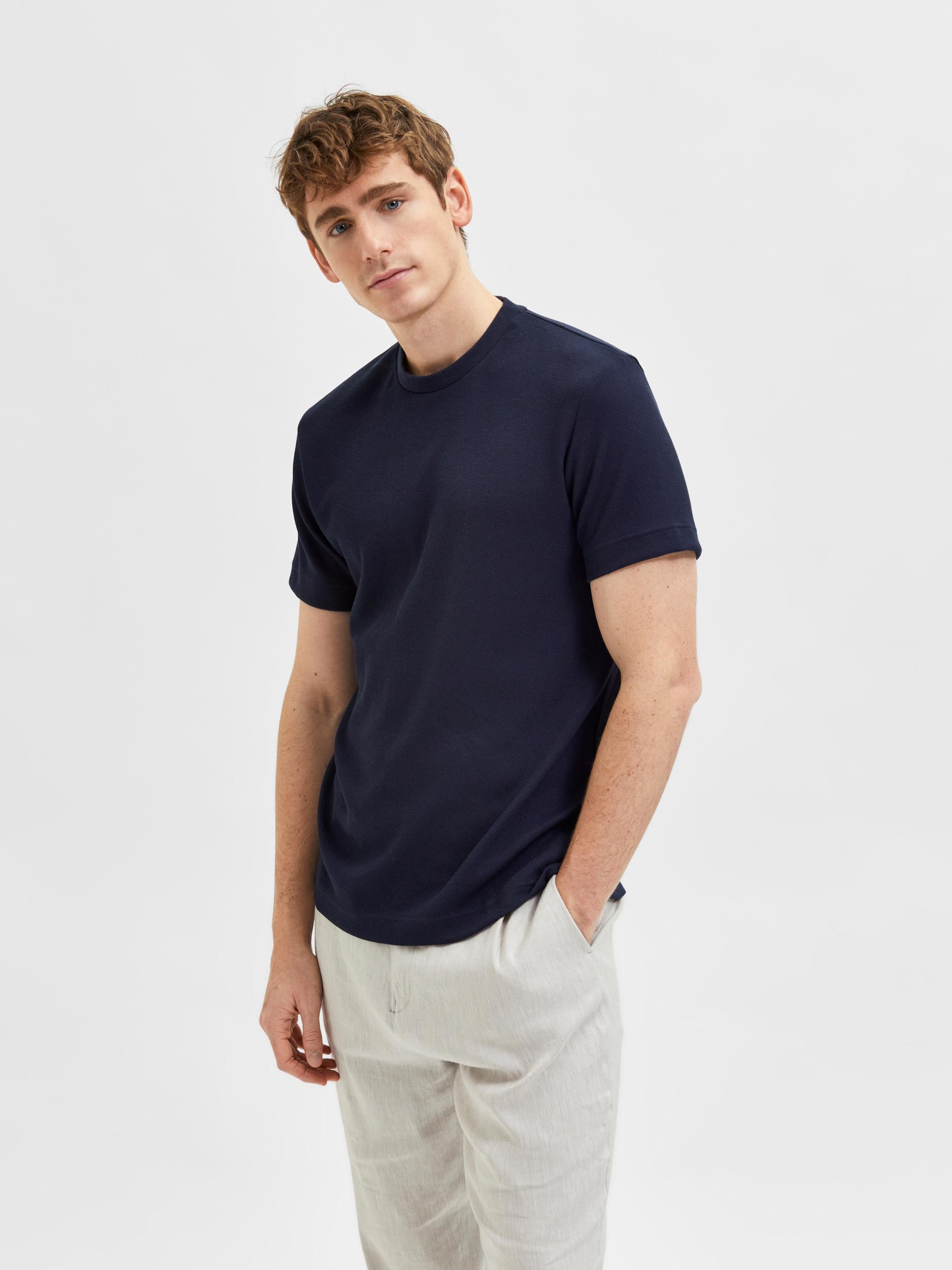Männer Shirts SELECTED HOMME T-Shirt in Marine - ZD17719