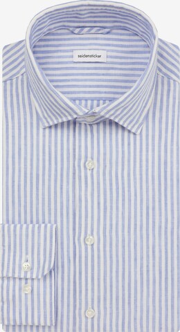 SEIDENSTICKER Slim fit Business Shirt 'SMART LINEN' in Blue