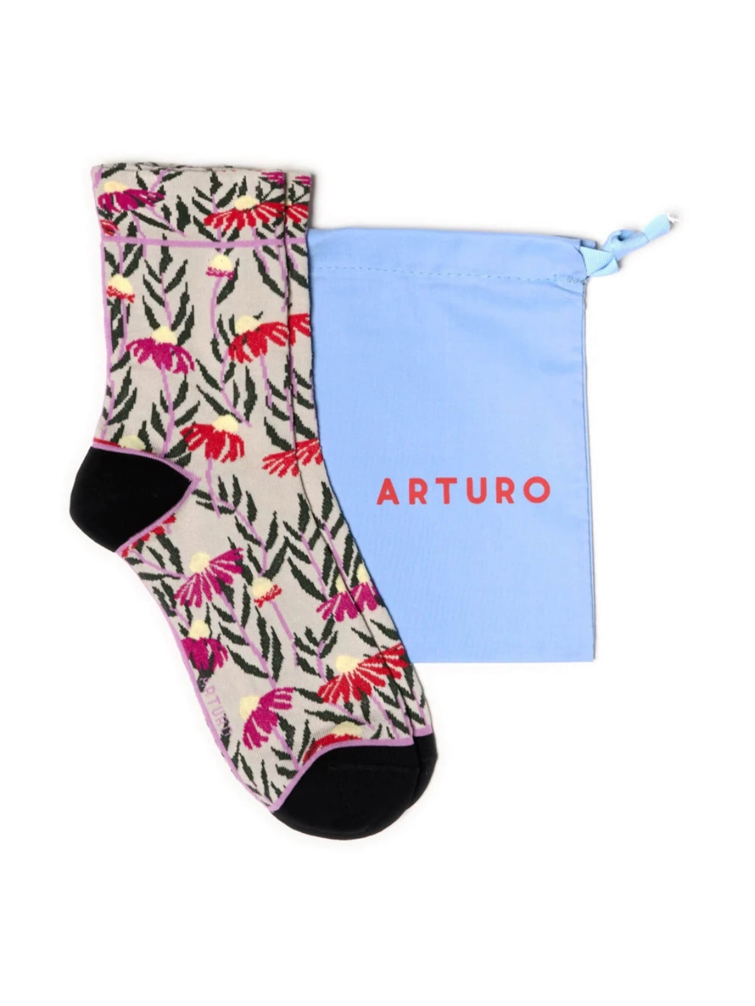 Calzino 'Arturo e Margherita' di Arturo in bianco: frontale
