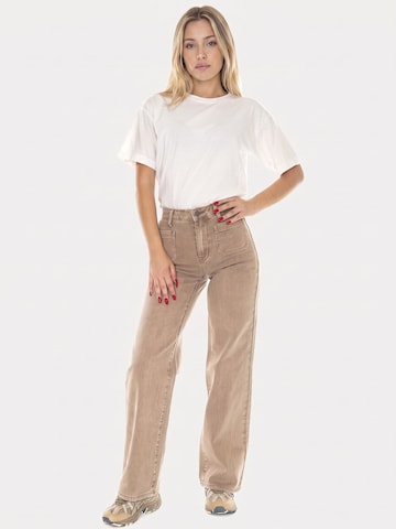 Baggy Jean 'Go Patch Pkt Wide Leg Pant Washed Brown Canvas' GUESS Originals en marron