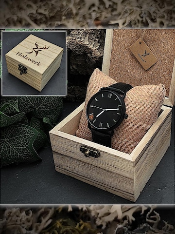 Holzwerk - Reloj analógico 'DREBKAU' en negro