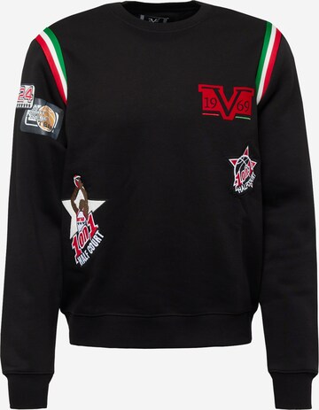 19V69 ITALIA Sweatshirt 'Bruno' i svart: framsida