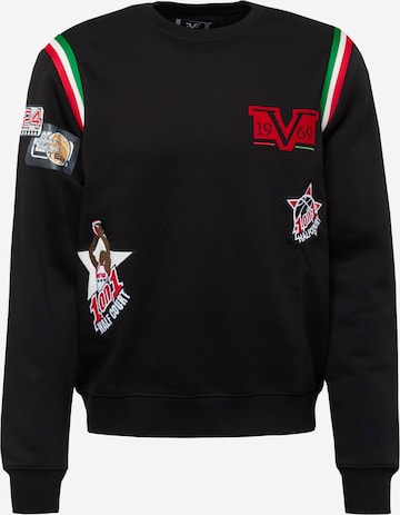 19V69 ITALIA Sweatshirt 'Bruno' in Zwart: voorkant