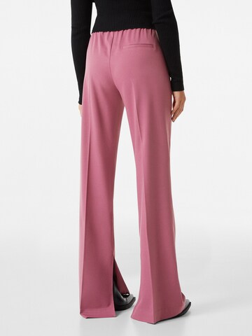 Bershka Wide leg Bandplooibroek in Roze