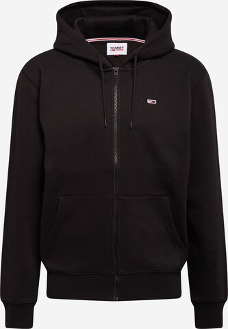 Tommy Jeans Regular Fit Sweatjakke i sort: forside