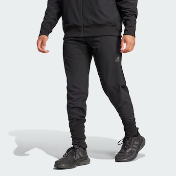 Tapered Pantaloni sport 'Z.N.E.' de la ADIDAS SPORTSWEAR pe negru: față