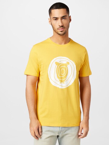 dzeltens KnowledgeCotton Apparel T-Krekls: no priekšpuses