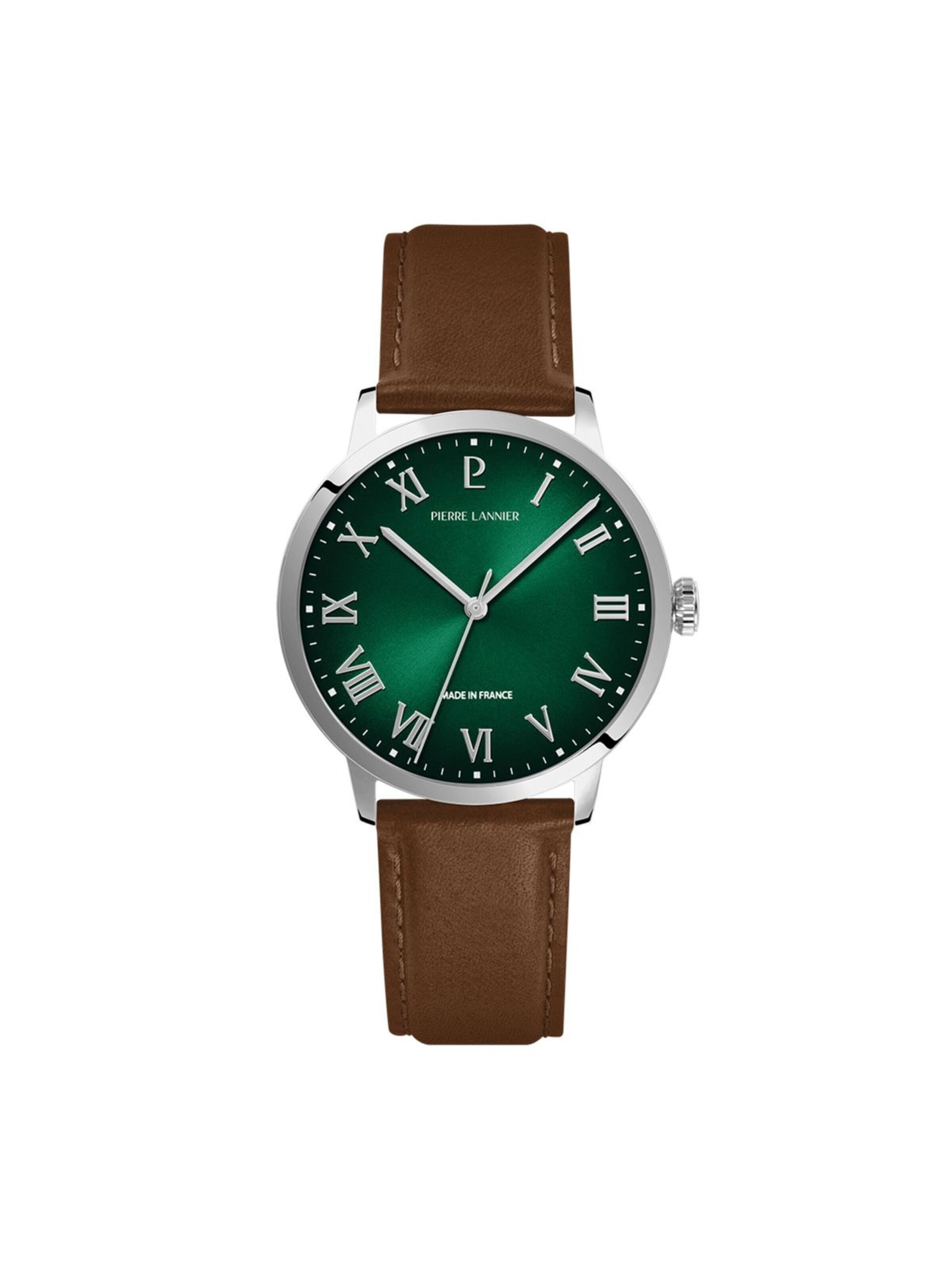 Montre à affichage analogique Pierre Lannier en vert : devant