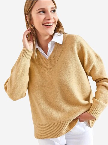 Bianco Lucci Sweater in Brown
