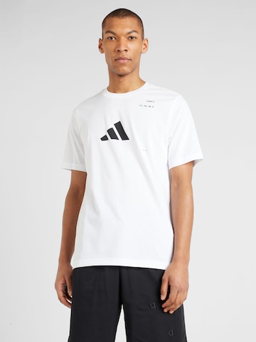 ADIDAS PERFORMANCE - Camisa funcionais em branco: frente