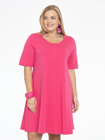Yoek Dress in Pink: front