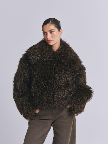 Giacca invernale 'OVERSIZED FURRY FUR JACKET' di AEMMI in marrone