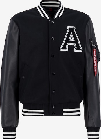 ALPHA INDUSTRIES Tussenjas in Zwart: voorkant