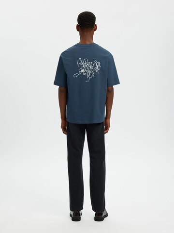 T-Shirt SELECTED en bleu