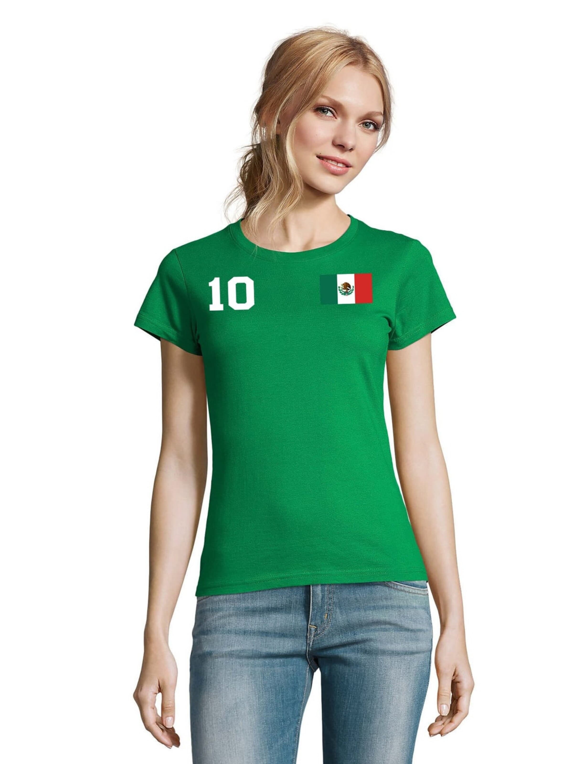 Blondie & Brownie Shirt 'Mexiko' in White: front