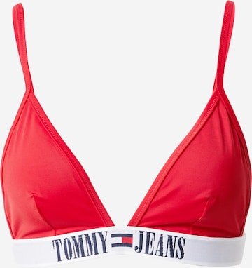 Tommy Jeans Triangle Bikini Top in Red: front