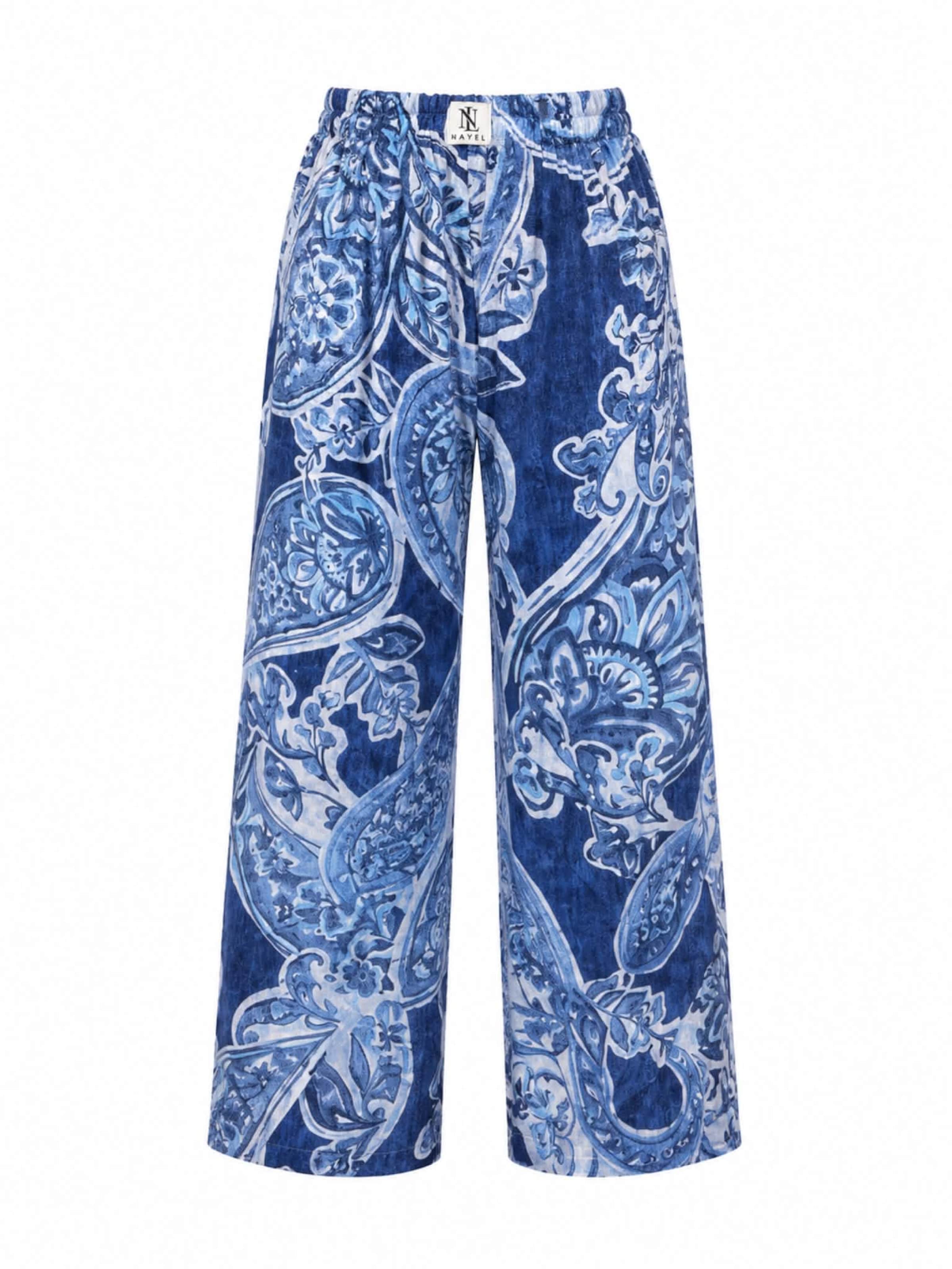 NAYELPARIS Wide Leg Housut 'SANTORINI' värissä monivärinen: etupuoli