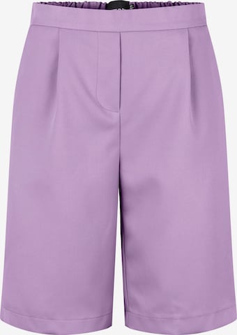 PIECES Pleat-Front Pants 'VAGNA' in Purple: front