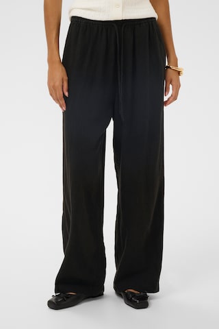 SOAKED IN LUXURY Wide leg Trousers 'SLAria' in Black: front